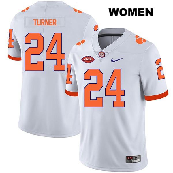 Women's Clemson Tigers #24 Nolan Turner Stitched White Legend Authentic Nike NCAA College Football Jersey CIO3146CA